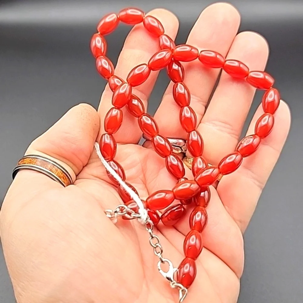 242.00 Cts Red Onyx Oblong Beaded Natural Gemstone 20